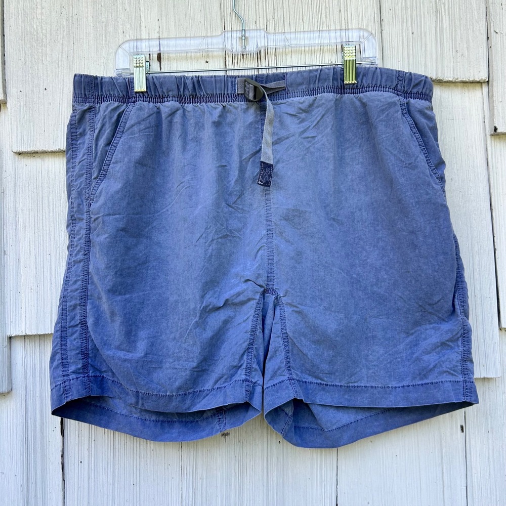 Gramicci Mens Blue Cotton Climbing Hiking Shorts Elastic Waist Belted
